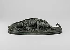 Reclining Greyhound by Antoine-Louis Barye
