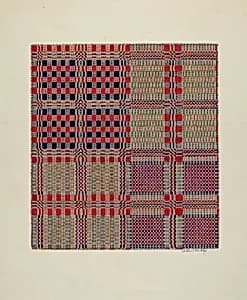 Red, White & Blue Coverlet by Arthur G. Merkley