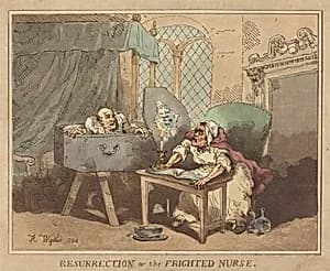 Resurrection, or The Frighted Nurse by Thomas Rowlandson