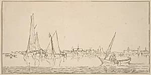 River with Town by Cornelis Ploos van Amstel (editor) and Bernhard Schreuder (printmaker), after Pieter Coopse