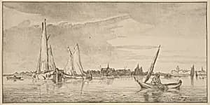 River with Town by Cornelis Ploos van Amstel (editor) and Bernhard Schreuder (printmaker), after Pieter Coopse