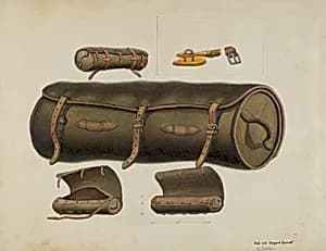 Rolled Leather Knapsack