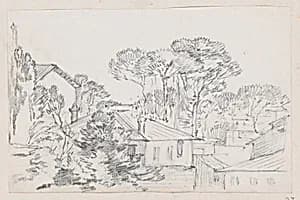 Rooftops and Umbrella Pines by Joseph-Marie Vien