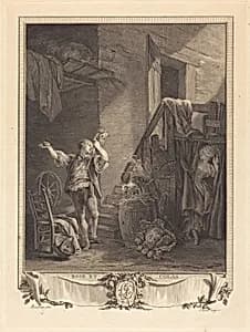 Rose et Colas by Jean-Baptiste Blaise Simonet after Pierre-Antoine Baudouin