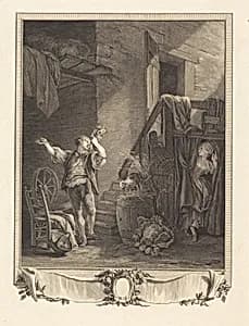 Rose et Colas by Jean-Baptiste Blaise Simonet after Pierre-Antoine Baudouin
