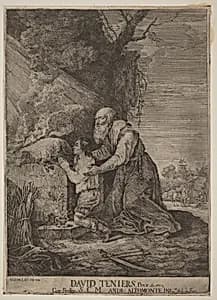 Sacrifice of Isaac by Andreas Altomonte, after David Teniers the Younger