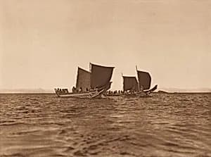Sailing - Qágyuhl [Plate 356] by Edward Sheriff Curtis