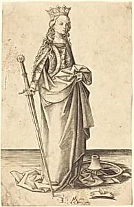 Saint Catherine by Israhel van Meckenem