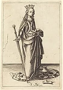 Saint Catherine by Israhel van Meckenem