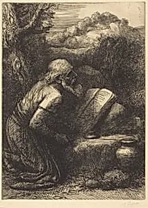 Saint Jerome, 2nd plate by Alphonse Legros