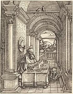 Saint Jerome Writing by Hans Springinklee