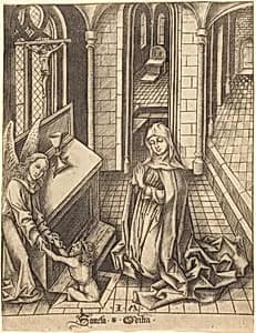 Saint Ottilia by Israhel van Meckenem