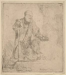 Saint Peter in Penitence by Rembrandt van Rijn