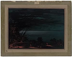 Salmon Spearing - Ottowas by George Catlin