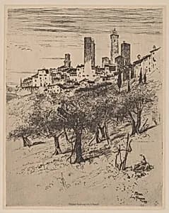 San Gimignano by Joseph Pennell