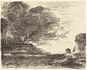 Sappho (Sapho) by Jean-Baptiste-Camille Corot