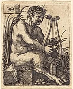 Satyr Playing the Lyre by Sebald Beham