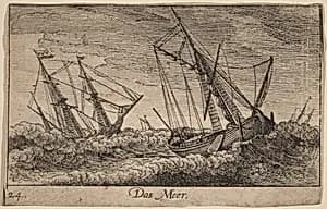 Sea Scene by Wenceslaus Hollar