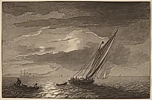 Seascape with Full Moon