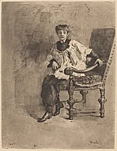 Seated Acolyte by Mosè Bianchi