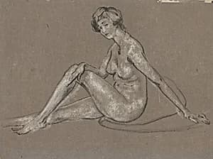 Seated Female Nude by Arthur B. Davies