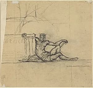 Seated Male Figure for "San Francisco" by Charles Meryon