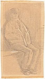Seated Man by Charles Samuel Keene