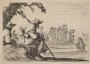 Seated Pilgrims by Stefano Della Bella