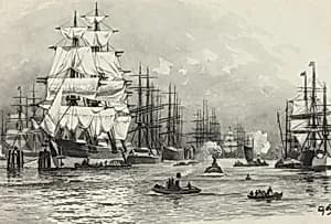 Segelschiff-Hafen