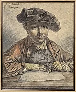 Self-Portrait Sketching by Georg Friedrich Schmidt