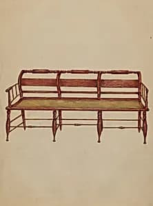 Settee or Hall Seat by Henry Meyers