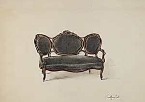 Settee, Walnut by Geoffrey Holt