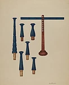 Shaker Pegs and Candlestand by George V. Vezolles