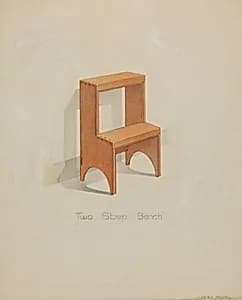 Shaker Two-step Bench by Lawrence Foster