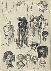 Sheet of Sketches by Théophile Alexandre Steinlen