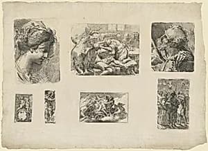 Sheet with Seven Etchings by Gaetano Gandolfi