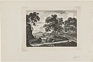 Shepherd by a Waterfall