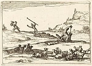 Shepherds Defending their Herds by Jacques Callot