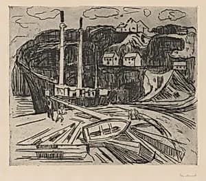 Ship Being Scrapped (Skipscopphugging) by Edvard Munch