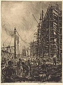 Shipbuilders, Whiteinch by Muirhead Bone