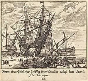 Ships by Melchior Küsel after Johann Wilhelm Baur