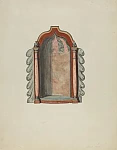 Shrine for statuette by Albert Pratt