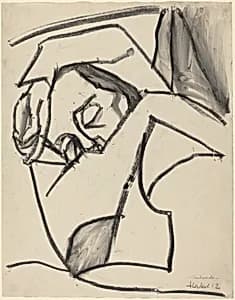 Siddi in Bed [recto] by Erich Heckel