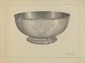 Silver Baptismal Bowl by Giacinto Capelli