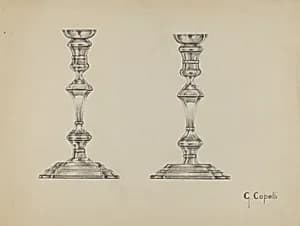 Silver Candlesticks by Giacinto Capelli