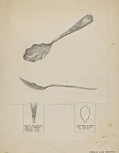 Silver Sugar Spoon by Francis Law Durand