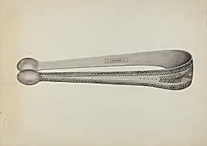 Silver Sugar Tongs by John R. Towers