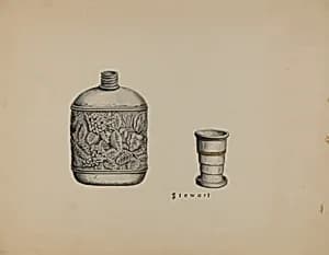 Silver Whiskey Flask by Robert Stewart