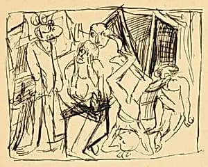 Sketch for "The Night" by Max Beckmann