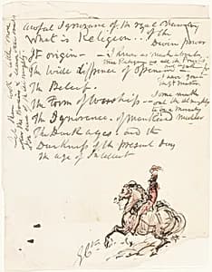 Sketch of Mounted Hussar by George Cruikshank